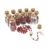 12pcs Rosary in Glass Jar Bottle Beads Red Beaded Rosary