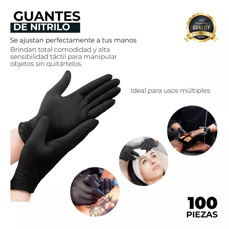 Guantes De Nitrilo Vinil Libre De Latex Sin Polvo Azul