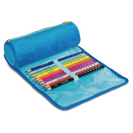 NICI Ernie and Bert 43517 Pencil Case with 10 Coloured Pencils Blue