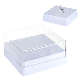 NICENEEDED 100 Hole Nail Drill Holder Nail Organiser Box Large Container for Drill Dustproof Display Box with Nail Accessories