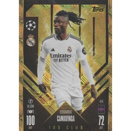 Match Attax 2024 2025 Eduardo Camavinga 100 Club Trading Card