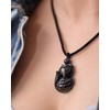 Lightock Obsidian Fox Necklace Pendant for Women Healing Energy Crystal