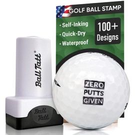 Ball Tatt - Zero Putts Given Golf Ball Stamp, Golf Ball Stamper, Self-Inking Golf Ball Stamp Markers, Reusable Golf Ball Marking Tool to Identify Golf Balls, Golfer Gift Golfing Accessories