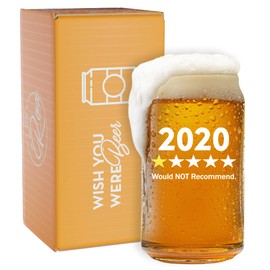 Funny Beer Glass Gift Set -"2020 One Star, Would NOT Recommend" - 16 Oz Beer Can Glasses (1)