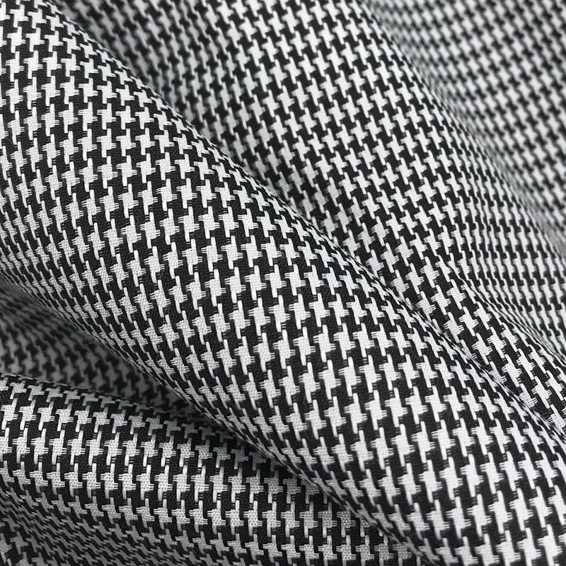 Black & White Mini Houndstooth Fabric Summer Weight 57" Wide