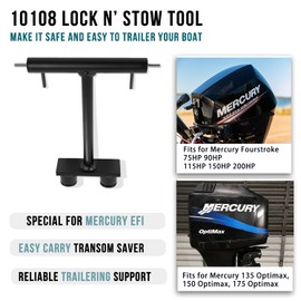Camoo 10108 Lock N Stow for Outboard Trailering, Fits for Mercury OptiMax 135, 150, 175, and EFI Engines 75-200 HP Outboard Transom Support Bracket