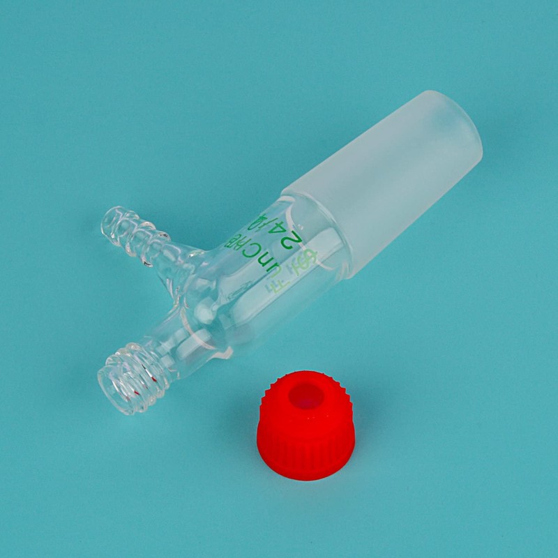 FunChem Glass Inlet Thermometer Adapter 24/40 with Side Serrated Hose