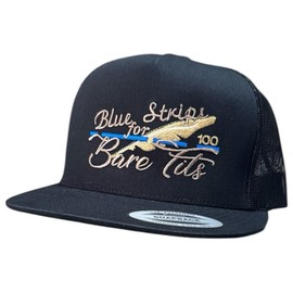 Blue Strips for Bare Tts Hat:_Black/Black YP 6006