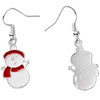 Happy Snowman Drop Dangly Earrings with Gift Bag Womens Girls
