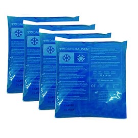 Set of 4 Hot/Cold Compresses – Cooling Gel Cold Pack 11 x 14 cm Incl. Topical Wound Cleanser and Antisept Tupfer