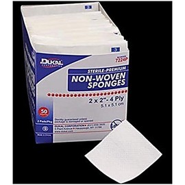 Dukal DUK 7444P Premium Non-Woven Sponge, Sterile, 4-Ply, 4" Width, 4" Length (Pack of 1200)
