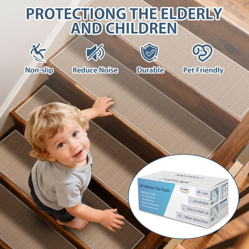 Peel and Sticker Stair Treads Non Slip for Wooden Steps