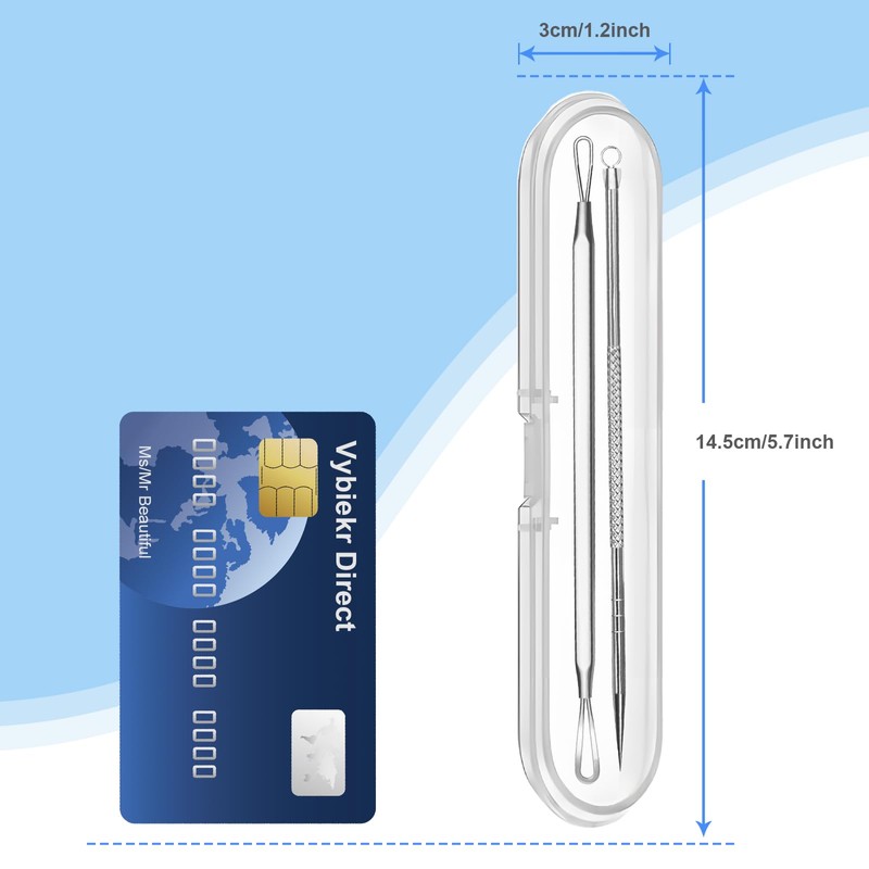 Vybiekr Stainless Steel Blackhead Remover, Pimple Extractor, Pimple Popper, Comedone