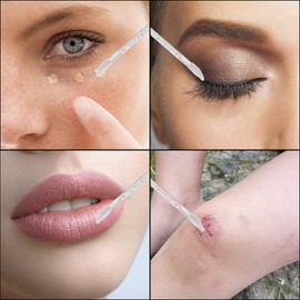 200 Pcs Disposable Lip Brushes And 100 Pcs Eyebrow Spoolie Suit,Premium Glitter Crystal Handle,Lipstick Lip Gloss Wands,Mascara Wands,Is Women Girls Essential Items In The Makeup Kit(Pink+Purple+Blue)