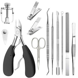 12PCS Ingrown Toenail Tool Toenail Clippers Treatment Pedicure Tools Ingrown Toenail Tool Kit Nail Clipper Set Pedicure Kit Ingrown Toenail Pedicure Tool By JTIEO