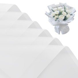 20 Sheets Matte Frosted Flower Bouquet Wrapping Paper,Double Sided Flower Wrapping Paper Waterproof Bouquet Supplies for Florist Wedding Birthdays Party Decoration Gift Wrap 22x22 inch(White)