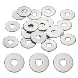 MECCANIXITY 40 Pcs M6 304 Stainless Steel Flat Washers Round Flat Spacers for Screws, Bolts, Plumbing, Automotive, DIY, Electrical Device 6.3mm ID 20mm OD 1.2mm Thick