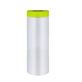 Tape and Drape Painters Tape and Plastic Film - 55in x 65ft Roll for Cars, Auto Body, Skirting and Frames