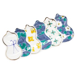 24to3 Nishitomi 478465 Imari Pottery Tokushichi Kiln Rokugyo, Long Plate, Approx. 8.3 x 3.5 inches (21 x 9 cm), Blue Gourd, Made in Japan