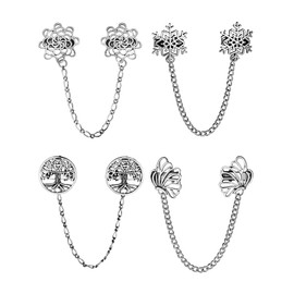 Yunlly 4 Pieces Vintage Sweater Shawl Clips Retro Cardigan Collar Clips Dress Shirt Brooch for Women Wearing