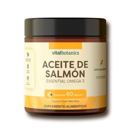 VITAL BOTANICS - Essential Omega 3 - Aceite Puro de Salmón con Vitamina E - Suplemento Multivitamínico Mujer y Hombre - 60 Cápsulas - Sin Gluten - 2 Meses de Suministro