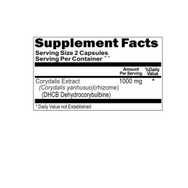 Vitamins Because Your Worth It Corydalis Extract DHCB 1000mg 3X200 Caps USA made