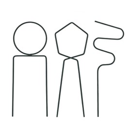 Indoor Plant Stakes Set of 3 - Mini Trellis for Potted House Garden Plant Support for Hoya, Flower, Pothos, Ivy, Vines, Monstera (Geometrical Design, Black)