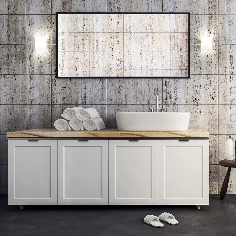 Ravinte Hardware 6 Pack Black Cabinet Handles, Finger Edge Pull