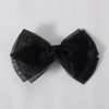 6-Inch Black Organza Double Hair Bows with Alligator Clips Elegant