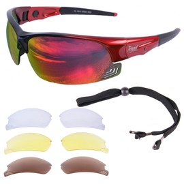Rapid Eyewear Anti Fog Cycling & Running Sunglasses. Interchangeable Lenses. Mens & Womens. Red