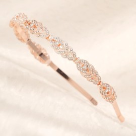 Cezesuja Rhinestone Headband Flower Design Crystal Wedding Bridal Bridesmaids...