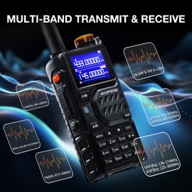 Baofeng K5PLUS 10W Tr-Band Ham Hanheld Radio, Two Way Radio for Adults with 2500mAh Type-C Rechargeable Battery, 999CH, NOAA Scanning, VOX, Scrambler, Compatible with Chirp