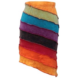 SHOPOHOLIC FASHION Women's Summer Rainbow Hippie Midi Skirt, Rainbow trout, S