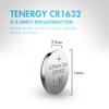 Tenergy CR1632 3V Lithium Button Cell, for Watches, Key Fobs,