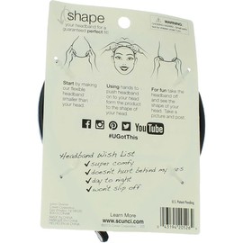 Scunci The Most Comfortable Headband Ever, Flexible No-Slip Grip, 2-pcs per Pack in Assorted Colors (1-Pack)