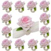 LXKBD Napkin Rings,48 Pcs Artificial Rose Napkin Holders Burlap Flower