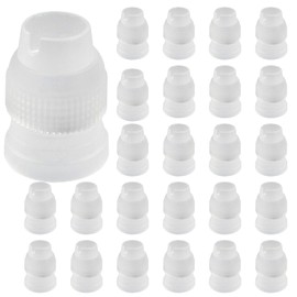 Unlorspy 30 Pcs Clear Couplers for Piping Bags, Small Pastry Bag Coupler, Plastic Standard Couplers for Icing Nozzles (32 x 23mm/1.26 x 0.9 Inch)