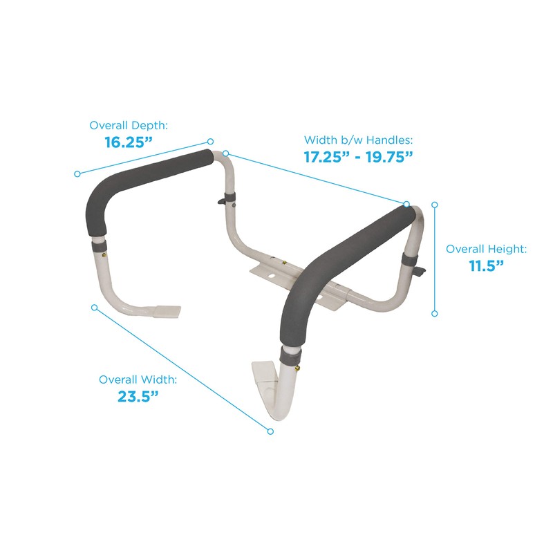 NOVA Toilet Safety Hand Rails – Adjustable Padded Armrests, Removable