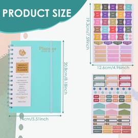 Diary A5, Hardcover Weekly Planner, 18 Month Diary Weekly Note Planner, Study Planner with Spiral Bound for Education, Study