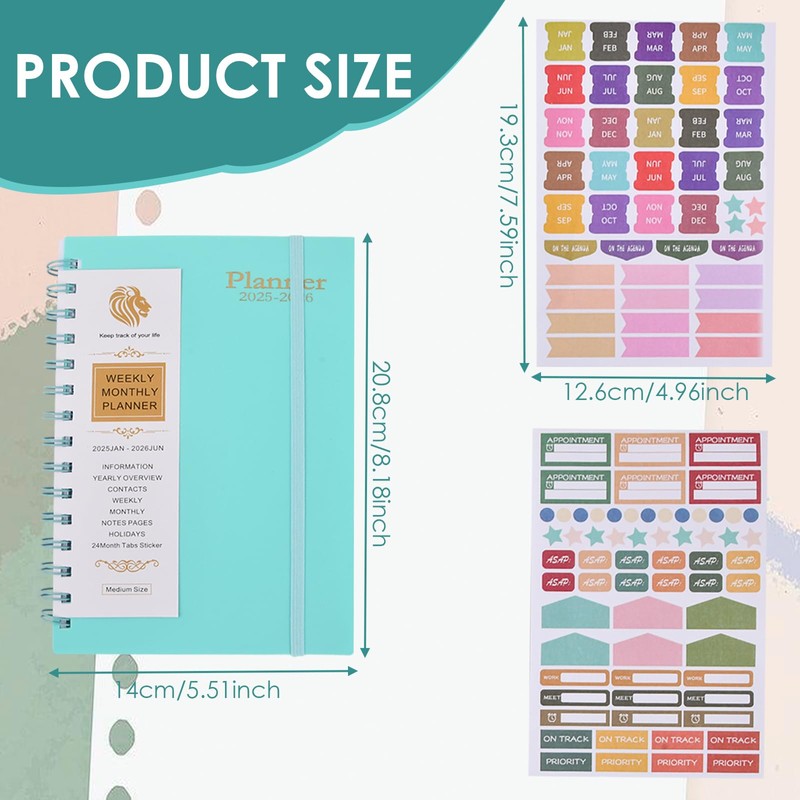 Diary A5, Hardcover Weekly Planner, 18 Month Diary Weekly Note