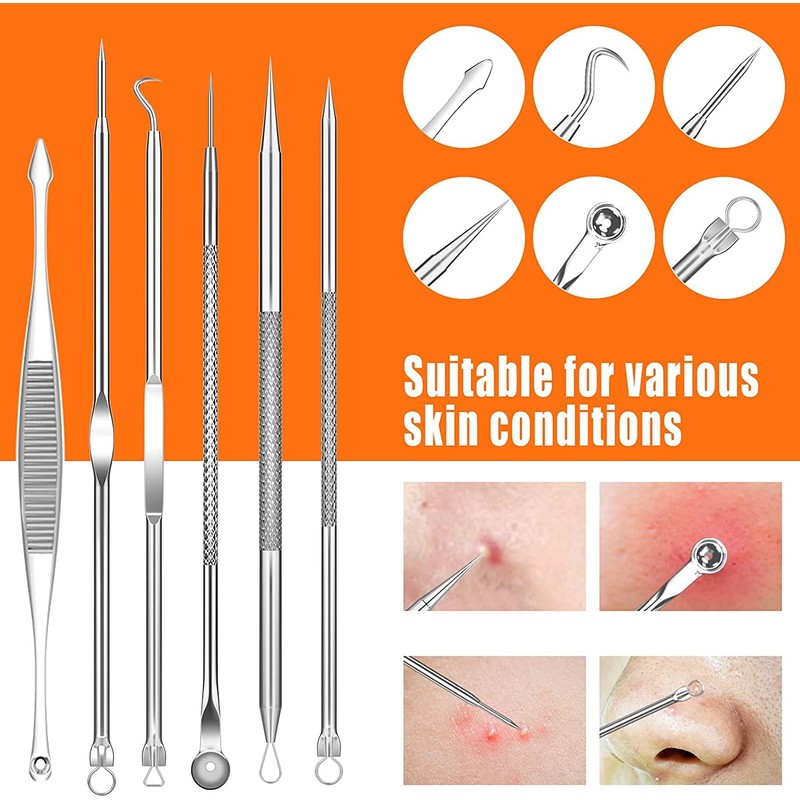 2022 Latest 15 Piece Pimple Popper Tool Set, Blackhead Remover,