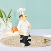 Resin Chef Statue Restaurant Dining Table Decor Holding Red Wine