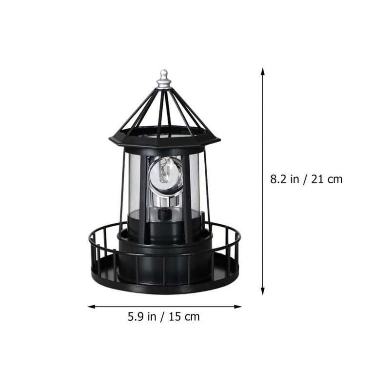 Cabilock Rotating Lighthouse Solar Light Outdoor Garden Beacon Lamp Water