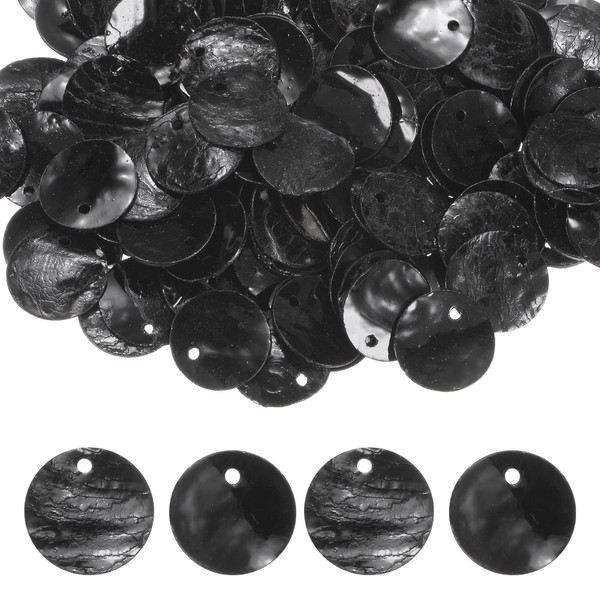 M METERXITY 300-Pack Flat Round Shell Coin Drop Charm Beads,