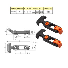 COOLOGIN Rubber Flexible T-Handle Hasp Draw Latch for Tool Box, Cooler, Golf Cart or Engineering Machine Hood (4 PCS, Multicolored)