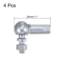 uxcell 4pcs CS8 M5 Angle Ball Joint, M5x0.8 Right Hand Thread, A3-Steel Self-lubricating Ball Socket End Fitting