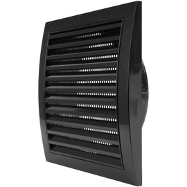 Repa Market 6 Inch Black Dryer Vent Hood/Duct Cover for Walls or Ceiling/ABS Plastic Louvered Air Grille with Built-In Mesh Screen/Exhaust and Dryer Vent Covers for Indoor & Outdoor Use