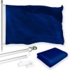 UD_G128 Combo Pack: 6 Feet Tangle Free Spinning Flagpole (Silver)