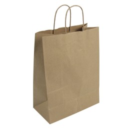 Duro ID# 87124 Missy Shopping Bag 60# 100% Recycled Natural Kraft 250pk 10 x 5 x 13