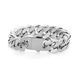 zm-n05 Bracelet, Chain, Thin Wide, Thick, Stainless Steel, Men's, Women's, 7.1, 7.9 inches (18 cm), 7.9 inches (20 cm), 8.7 inches (22 cm), Silver, 18 cm, Stainless Steel, No Gemstone